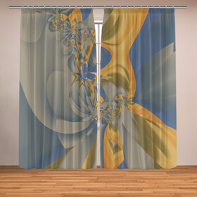 Фотошторы с принтом Орхидеи Небо и песок Абстракция 403-1 в Белгороде, Блэкаут (светозащита 90%) / Габардин (светозащита 40% | 2 полотна шириной по 145 см; Высота 200-300 см; Крепление: шторная лента (на крючки); | abstraction | blue | flowers | fractal | ornament | pattern | yellow | абстракция | желтый | орнамент | узор | фрактал | цветы