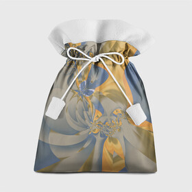 Подарочный 3D мешок с принтом Орхидеи Небо и песок Абстракция 403-1 в Белгороде, 100% полиэстер | Размер: 29*39 см | abstraction | blue | flowers | fractal | ornament | pattern | yellow | абстракция | желтый | орнамент | узор | фрактал | цветы