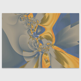 Поздравительная открытка с принтом Орхидеи Небо и песок Абстракция 403-1 в Белгороде, 100% бумага | плотность бумаги 280 г/м2, матовая, на обратной стороне линовка и место для марки
 | abstraction | blue | flowers | fractal | ornament | pattern | yellow | абстракция | желтый | орнамент | узор | фрактал | цветы