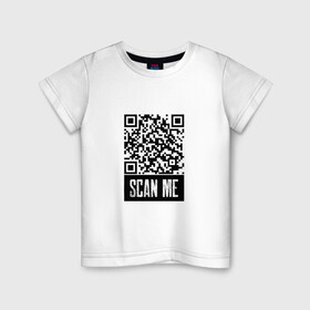 Детская футболка хлопок с принтом QR Scan в Белгороде, 100% хлопок | круглый вырез горловины, полуприлегающий силуэт, длина до линии бедер | coronavirus | covid | covid19 | qr code | qr код | sputnik | вакцина | вакцинация | вирус | здоровье | изоляция | иммунитет | карантин | ковид | код | корона | коронавирус | маркировка | маска | пандемия | паспорт | прививка