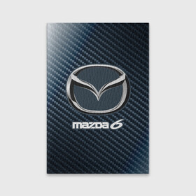 Обложка для паспорта матовая кожа с принтом MAZDA 6 - Карбон в Белгороде, натуральная матовая кожа | размер 19,3 х 13,7 см; прозрачные пластиковые крепления | Тематика изображения на принте: auto | logo | mazda | mazda 6 | moto | symbol | авто | автомобиль | гонки | знак | карбон | лого | логотип | логотипы | мазда | марка | машина | мото | символ | символы