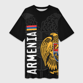 Платье-футболка 3D с принтом АРМЕНИЯ  ARMENIA в Белгороде,  |  | armenia | армения | армения сборная форма | армения форма | герб | лев | орёл | тигр | флаг | форма армении | форма армения | форма сборной армении