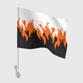 Флаг для автомобиля с принтом Оранжевый Огонь в Белгороде, 100% полиэстер | Размер: 30*21 см | минимализм | огонь | оранжевый огонь | пламя | рисунок