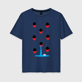 Женская футболка хлопок Oversize с принтом Иллюзия номер 2 в Белгороде, 100% хлопок | свободный крой, круглый ворот, спущенный рукав, длина до линии бедер
 | yaay | иллюзия | иллюзорный | кораблик | море | обман | оп арт | прикол | терка | фокус