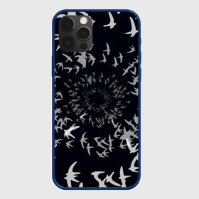 Чехол для iPhone 12 Pro Max с принтом Веер птиц в Белгороде, Силикон |  | вороны | минимализм | птицы | стая | стая птиц