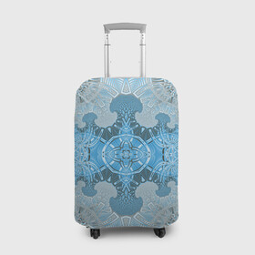 Чехол для чемодана 3D с принтом Коллекция Фрактальная мозаика Голубой 292-6-n в Белгороде, 86% полиэфир, 14% спандекс | двустороннее нанесение принта, прорези для ручек и колес | blue | fractal | light | pattern | symmetrical | на витрину | светлый | симметричный | узор | фрактал
