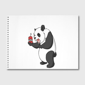 Альбом для рисования с принтом Взрывная панда в Белгороде, 100% бумага
 | матовая бумага, плотность 200 мг. | bomb | dinamit | panda | бомба | динамит | животное | панда
