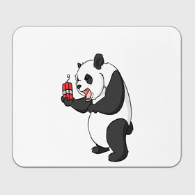 Прямоугольный коврик для мышки с принтом Взрывная панда в Белгороде, натуральный каучук | размер 230 х 185 мм; запечатка лицевой стороны | bomb | dinamit | panda | бомба | динамит | животное | панда