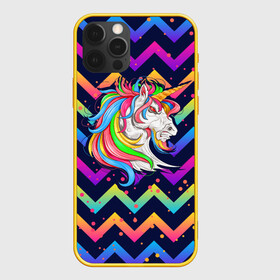 Чехол для iPhone 12 Pro с принтом Cерьезный Единорог Frowning Unicorn в Белгороде, силикон | область печати: задняя сторона чехла, без боковых панелей | angry | neon | unicorn | единорог | злой | кислотный | конь | лошадь | неон | пони | радуга | радужный | сердитый | серьезный | хмурый | юникорн