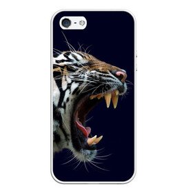 Чехол для iPhone 5/5S матовый с принтом Оскал тигра | Большая кошка в Белгороде, Силикон | Область печати: задняя сторона чехла, без боковых панелей | Тематика изображения на принте: 2022 | big teeth | fangs | grin | tiger | tigr | tigris | большая кошка | большие зубы | клыки | новый год | оскалиться | острые клыки | полосатая кошка | скалить | скалить зубы | тигр