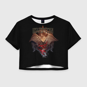 Женская футболка Crop-top 3D с принтом Led Zeppelin Wings в Белгороде, 100% полиэстер | круглая горловина, длина футболки до линии талии, рукава с отворотами | alternative | led zeppelin | metall | music | rock | альтернатива | лед зеппелин | лэд зепелин | металл | музыка | рок