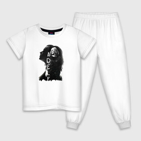 Детская пижама хлопок с принтом профиль Adele в Белгороде, 100% хлопок |  брюки и футболка прямого кроя, без карманов, на брюках мягкая резинка на поясе и по низу штанин
 | девушка | имя | надпись | певица | профиль