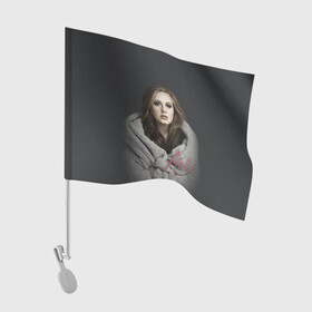 Флаг для автомобиля с принтом Фото Адель в Белгороде, 100% полиэстер | Размер: 30*21 см | девушка | имя | певица | свитер | фото