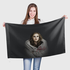 Флаг 3D с принтом Фото Адель в Белгороде, 100% полиэстер | плотность ткани — 95 г/м2, размер — 67 х 109 см. Принт наносится с одной стороны | девушка | имя | певица | свитер | фото