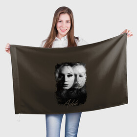 Флаг 3D с принтом Mirage Adele в Белгороде, 100% полиэстер | плотность ткани — 95 г/м2, размер — 67 х 109 см. Принт наносится с одной стороны | взгляд | имя | лицо | мираж | надпись