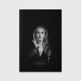 Обложка для паспорта матовая кожа с принтом Adele Icon в Белгороде, натуральная матовая кожа | размер 19,3 х 13,7 см; прозрачные пластиковые крепления | девушка | имя | микрофон | певица | фото