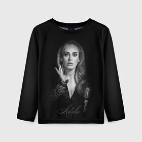 Детский лонгслив 3D с принтом Adele Icon в Белгороде, 100% полиэстер | длинные рукава, круглый вырез горловины, полуприлегающий силуэт
 | девушка | имя | микрофон | певица | фото