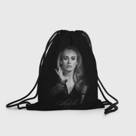 Рюкзак-мешок 3D с принтом Adele Icon в Белгороде, 100% полиэстер | плотность ткани — 200 г/м2, размер — 35 х 45 см; лямки — толстые шнурки, застежка на шнуровке, без карманов и подкладки | девушка | имя | микрофон | певица | фото