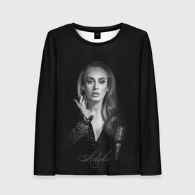 Женский лонгслив 3D с принтом Adele Icon в Белгороде, 100% полиэстер | длинные рукава, круглый вырез горловины, полуприлегающий силуэт | девушка | имя | микрофон | певица | фото