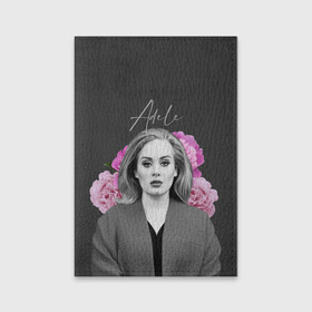 Обложка для паспорта матовая кожа с принтом Flowers Adele в Белгороде, натуральная матовая кожа | размер 19,3 х 13,7 см; прозрачные пластиковые крепления | имя | надпись | певица | текстура | цветы