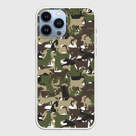 Чехол для iPhone 13 Pro Max с принтом Камуфляж из Собак (Camouflage) в Белгороде,  |  | animal | camouflage | dog | military camouflage | барбос | бобик | военный камуфляж | год собаки | друг человека | животное | зверь | ищейка | камуфляж | кинолог | кость | лайка | милитари | охотничий камуфляж | пёс