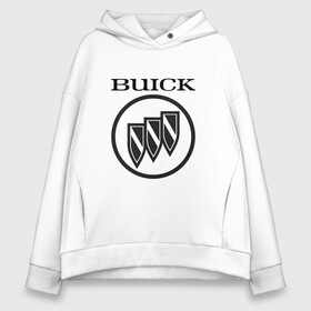 Женское худи Oversize хлопок с принтом Buick | Black and White Logo в Белгороде, френч-терри — 70% хлопок, 30% полиэстер. Мягкий теплый начес внутри —100% хлопок | боковые карманы, эластичные манжеты и нижняя кромка, капюшон на магнитной кнопке | auto | avista | buick | cascada | enclave | encore | logo | regal | verano | wildcat | авто | автомобиль | ам | бьюик | бюик | лого | логотип | машина | машины | эмблема