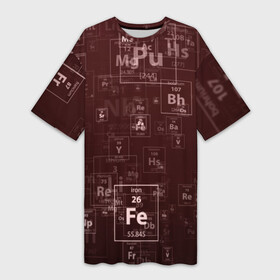 Платье-футболка 3D с принтом Fe  Таблица Менделеева в Белгороде,  |  | Тематика изображения на принте: fe | для студентов | для физиков | для химиков | железо | наука | таблица менделеева | ученым | физика | химия | элемент