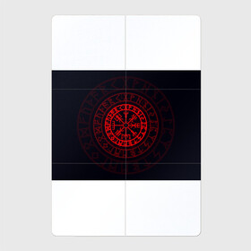 Магнитный плакат 2Х3 с принтом Красный Вегвизир в Белгороде, Полимерный материал с магнитным слоем | 6 деталей размером 9*9 см | викинги | красный вегвизир | минимализм | руны | руны викингов | символ | символика