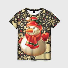 Женская футболка 3D с принтом СНЕГОВИК 2022 в Белгороде, 100% полиэфир ( синтетическое хлопкоподобное полотно) | прямой крой, круглый вырез горловины, длина до линии бедер | 2022 | newyear | детям | зима | красивый | лучшее | необычный | новый год | подарок | праздники | рождество | снеговик | топ