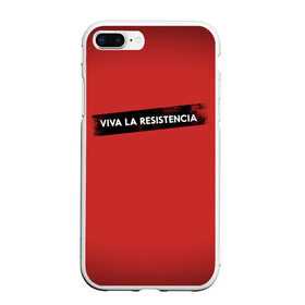 Чехол для iPhone 7Plus/8 Plus матовый с принтом VIVA LA RESISTENCIA в Белгороде, Силикон | Область печати: задняя сторона чехла, без боковых панелей | Тематика изображения на принте: bella | bells | casa | ciao | de | el | jingle | la | moscow | netflix | papel | professor | resistencia | tokio | viva | бумажный | дом | профессор