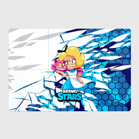 Магнитный плакат 3Х2 с принтом Лола 3D white  blue в Белгороде, Полимерный материал с магнитным слоем | 6 деталей размером 9*9 см | brawl | brawl stars | brawlstars | lola | бравл | бравлстарс | лола | лоли | разрушитель