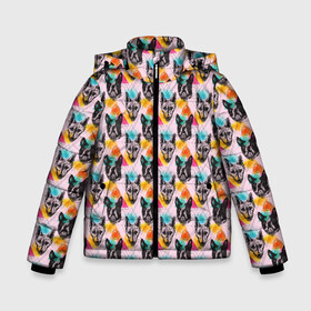 Зимняя куртка для мальчиков 3D с принтом Собаки в красочном дизайне в Белгороде, ткань верха — 100% полиэстер; подклад — 100% полиэстер, утеплитель — 100% полиэстер | длина ниже бедра, удлиненная спинка, воротник стойка и отстегивающийся капюшон. Есть боковые карманы с листочкой на кнопках, утяжки по низу изделия и внутренний карман на молнии. 

Предусмотрены светоотражающий принт на спинке, радужный светоотражающий элемент на пуллере молнии и на резинке для утяжки | animal | dog | барбос | бобик | год собаки | друг человека | животное | зверь | ищейка | кинолог | кость | лайка | пёс | собака | собаковод | собачьи следы от лап | сторожевая собака | хищник | четвероногий