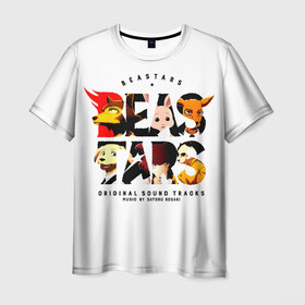 Мужская футболка 3D с принтом Логотип Beastars в Белгороде, 100% полиэфир | прямой крой, круглый вырез горловины, длина до линии бедер | anime | beastars | legosi | manga | regoshi | wolf | аниме | бастерс | беастарс | биастарс | бистар | брови | волк | выдающиеся звери | дегоси | животные | киби | кью | легом | легоси | легоши | мальчикволк | манга