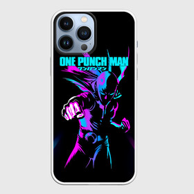 Чехол для iPhone 13 Pro Max с принтом Неоновый Сайтама One Punch Man в Белгороде,  |  | hagemanto | one punch man | one punchman | onepunchman | saitama | sensei | аниме | ван панч мен | ванпанчмен | лысый плащ | манга | сайтама | сильнейший человек | учитель | человек одинудар | человек одного удара