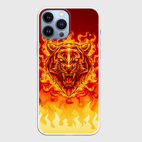 Чехол для iPhone 13 Pro Max с принтом Огненный тигр в пламени в Белгороде,  |  | Тематика изображения на принте: огонь | пламя | символ года | тигр | хищник