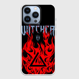 Чехол для iPhone 13 Pro с принтом THE WITCHER 3   ВЕДЬМАК 3   FIRE   ОГОНЬ в Белгороде,  |  | geralt | the witcher | the witcher wild hunt | witcher | wolf | аард | аксий | белый волк | ведьмак | ведьмак 3 | волк | геральт | игни | ирден | йенифер | каер морхен | квен | охотник | трисс | цири | школа волка