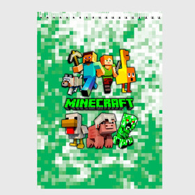 Скетчбук с принтом Minecraft персонажи мобы в Белгороде, 100% бумага
 | 48 листов, плотность листов — 100 г/м2, плотность картонной обложки — 250 г/м2. Листы скреплены сверху удобной пружинной спиралью | creeper | green minecraft | minecraft | minecraft creeper | minecraft dungeons | детские игры | зеленый майнкрафт | крипер | крипер майнкрафт | криппер | майнкрафт | майнкрафт крипер | майнкрафт персонажи | майнкрафт подземелье