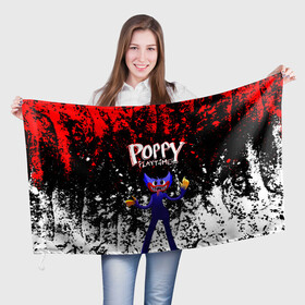 Флаг 3D с принтом Poppy Playtime длинный Монстр. в Белгороде, 100% полиэстер | плотность ткани — 95 г/м2, размер — 67 х 109 см. Принт наносится с одной стороны | poppy playtime | игра | кукла | монстр | плэйтайм | поппи плейтайм | хагги вагги | хоррор