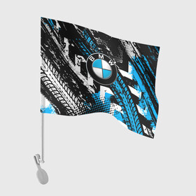 Флаг для автомобиля с принтом Следы от шин BMW в Белгороде, 100% полиэстер | Размер: 30*21 см | bmw | bmw performance | m | motorsport | performance | бмв | моторспорт