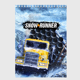 Скетчбук с принтом SNOWRUNNER ART СНОУРАННЕР АРТ в Белгороде, 100% бумага
 | 48 листов, плотность листов — 100 г/м2, плотность картонной обложки — 250 г/м2. Листы скреплены сверху удобной пружинной спиралью | Тематика изображения на принте: game | snow runner | snowrunner | winter | грузовик | дальнобойщик | зима | игра | лес | симулятор | снег | сноу раннер | сноураннер