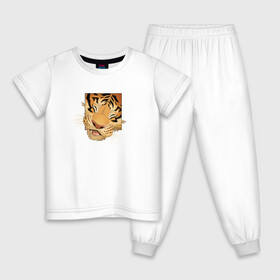 Детская пижама хлопок с принтом Моська Тигрёнка в Белгороде, 100% хлопок |  брюки и футболка прямого кроя, без карманов, на брюках мягкая резинка на поясе и по низу штанин
 | 2022 год | tigr | toger | год тигра | новый год 2022 | новый год тигра | тигр | тигра | тигрёнок