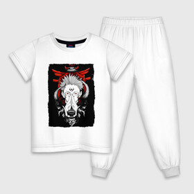 Детская пижама хлопок с принтом ЗАКЛИНАНИЕ ИТАДОРИ, СУКУНА в Белгороде, 100% хлопок |  брюки и футболка прямого кроя, без карманов, на брюках мягкая резинка на поясе и по низу штанин
 | anime | japan | japanese | jujutsu | jujutsu kaisen | kaisen | sukuna | tattoo | аниме | двуликий призрак | иероглифы | инумаки | итадори | итадори юдзи | магическая битва | нобара | панда | рёмен | рёмен сукуна | сатору | сукуна