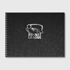 Альбом для рисования с принтом Rocket League Metal Logo в Белгороде, 100% бумага
 | матовая бумага, плотность 200 мг. | auto | avto | car | race | rocket league | авто | гонки | машина | рокет лига | тачка