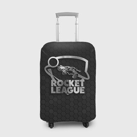 Чехол для чемодана 3D с принтом Rocket League Metal Logo в Белгороде, 86% полиэфир, 14% спандекс | двустороннее нанесение принта, прорези для ручек и колес | auto | avto | car | race | rocket league | авто | гонки | машина | рокет лига | тачка