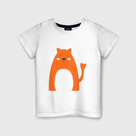 Детская футболка хлопок с принтом Овальная лисица в Белгороде, 100% хлопок | круглый вырез горловины, полуприлегающий силуэт, длина до линии бедер | животное | животные | звери | зверь | лес | лесная | лесное | лис | лиса | лисица | питомец | пушистая | пыжий | рыжая