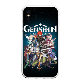 Чехол для iPhone XS Max матовый с принтом GENSHIN IMPACT HEROES SPACE в Белгороде, Силикон | Область печати: задняя сторона чехла, без боковых панелей | genshin impact | heroes genshi | альбедо | барбара | беннет | бэй доу | венти | гань юй | джинн | дилюк | диона | кли | кэ цин | кэйа | лиза | мона | нин гуан | ноэль | путешественник | рэйзор | сахароза | син цю | синь янь