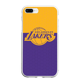 Чехол для iPhone 7Plus/8 Plus матовый с принтом LAKERS LINE HEXAGON SPORT в Белгороде, Силикон | Область печати: задняя сторона чехла, без боковых панелей | Тематика изображения на принте: america | basketball | hexagon | kobe bryant | la | la lakers | lakers | los angeles lakers | nba | usa | баскетбол | гексагон | геометрия | кобе брайант | лос анджелес лейкерс | нба | соты | сша