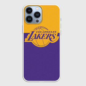 Чехол для iPhone 13 Pro Max с принтом LAKERS LINE HEXAGON SPORT в Белгороде,  |  | Тематика изображения на принте: america | basketball | hexagon | kobe bryant | la | la lakers | lakers | los angeles lakers | nba | usa | баскетбол | гексагон | геометрия | кобе брайант | лос анджелес лейкерс | нба | соты | сша