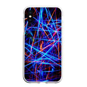 Чехол для iPhone XS Max матовый с принтом NEON LINES Glowing Lines Effect в Белгороде, Силикон | Область печати: задняя сторона чехла, без боковых панелей | rave neon | живые линии | неновые лучи | неон | неоновая лампа | неоновая ночь | неоновые ленты | неоновые линии разных цветов | неоновый рейв | светящиеся линии | флекс неон | эффект неона