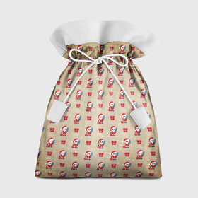 Подарочный 3D мешок с принтом !Рождество! в Белгороде, 100% полиэстер | Размер: 29*39 см | Тематика изображения на принте: new year | арт | графика | дед мороз | зима | новый год | рождество | санта